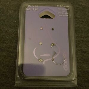 Claire’s Nose Stainless Steel Post Nose Rings 22G